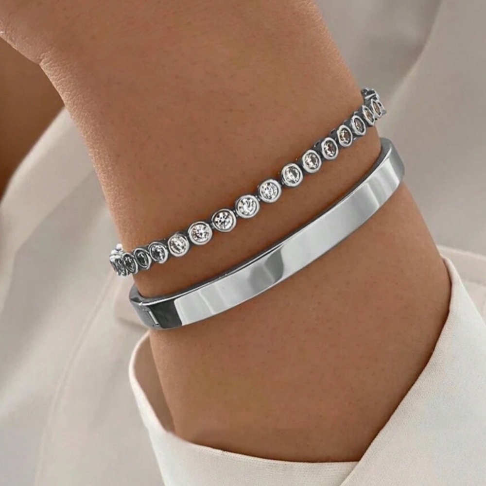 Luxe Rhinestone Minimalist Bracelet Set